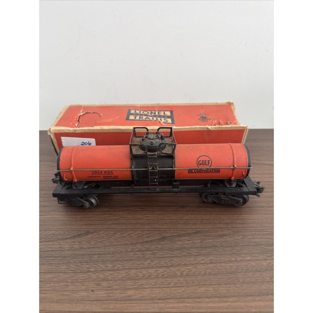 Lionel Postwar Gulf Tank Car O Gauge w/ Original Box (Box Damaged) VTG Train Car